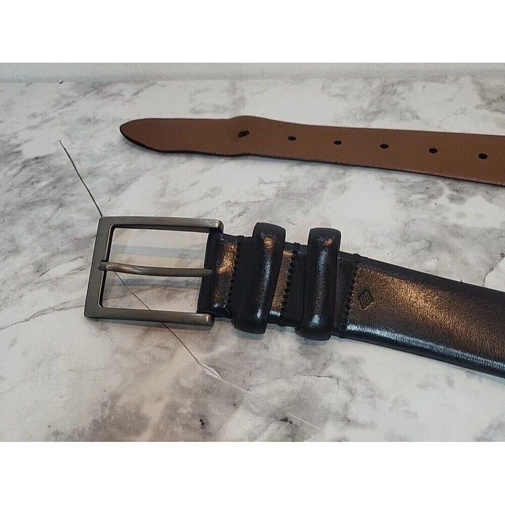 Joseph Abboud Black Genuine Leather Dress Belt Italy Men's Size 45" - Picture 8 of 8